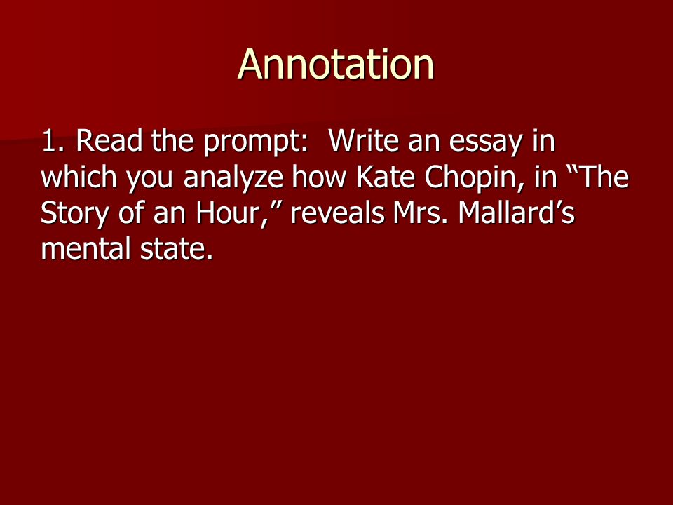 Kate Chopin: “The Story of an Hour”